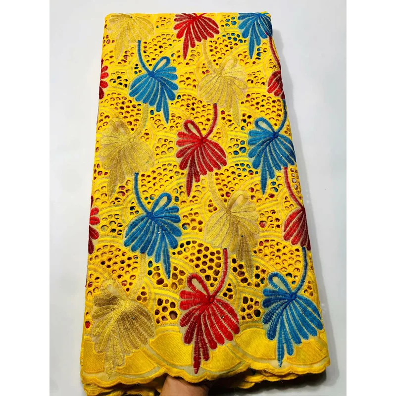 

High Quality African French Net Lace Fabric Embroidered Nigerian Lace Fabric with bead 5Yard Guipure Cord Lace for wedding dress