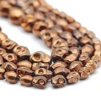 skull head copper hematite natural stone spacer loose beads for jewelry making handmade diy bracelets accessories 4x66x88x10mm