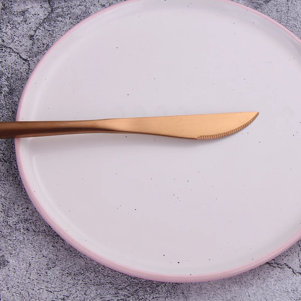

Rose Gold Tableware Chopsticks Tableware Stainless Steel Dessert Spoon Fork Knife Kitchen Utensils Creative Travel Dinnerware