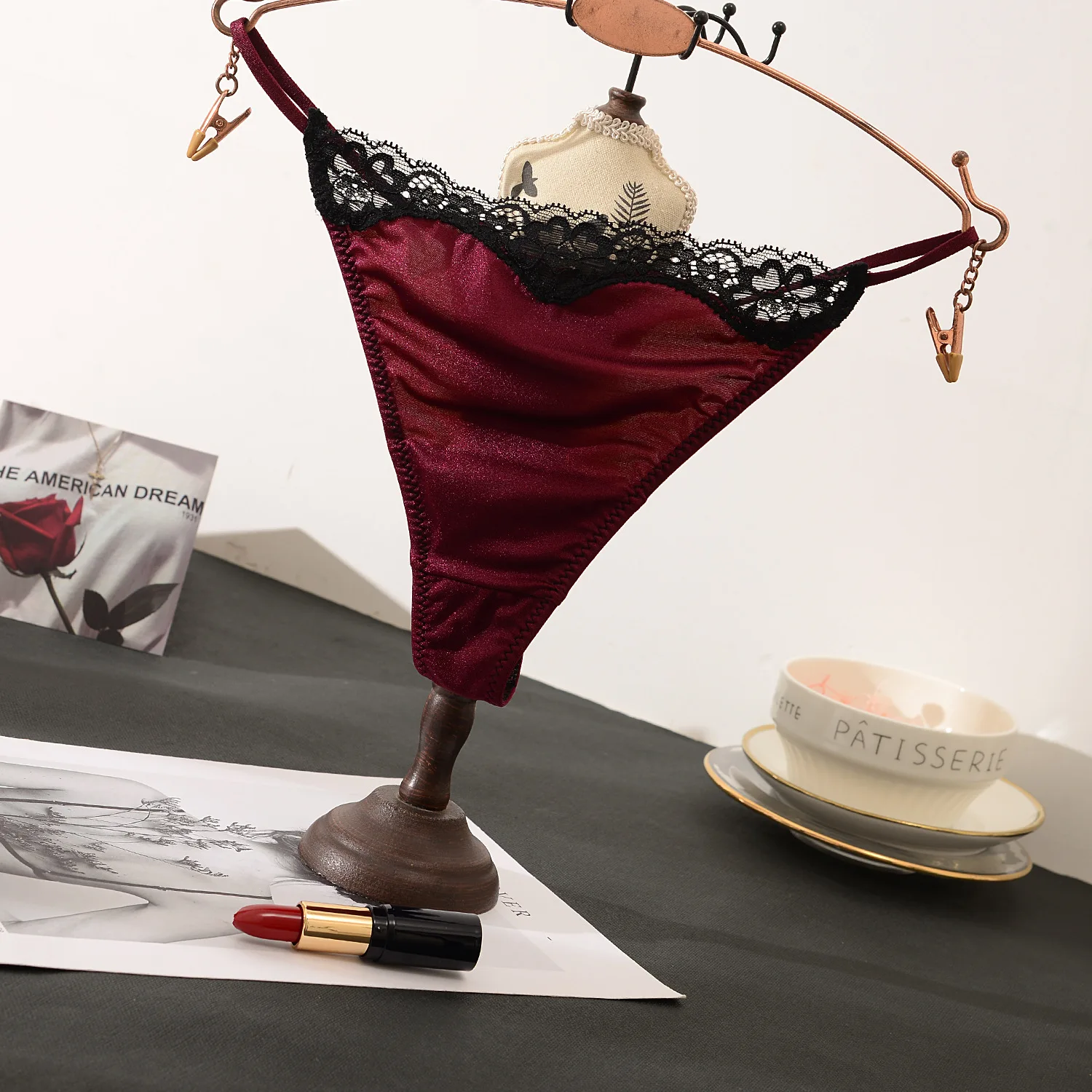 SP&ampCITY Elegance Satin Lace Women Underwear Sex String Bow Hollow Out Panties Thongs Crotch Cotton Seamless Briefs Lingerie | Женская