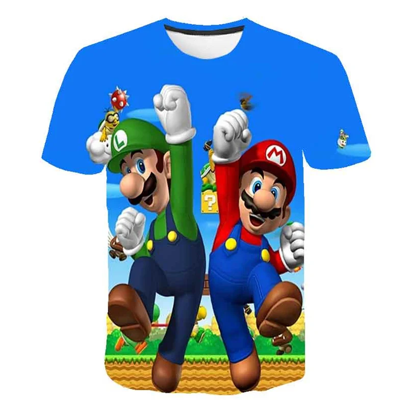 

Boys Mario T shirt Super Mario Print Clothes Girls 3D Funny T-shirts Costume Children 2021 Summer Clothing Kids Tees Baby Tshirt