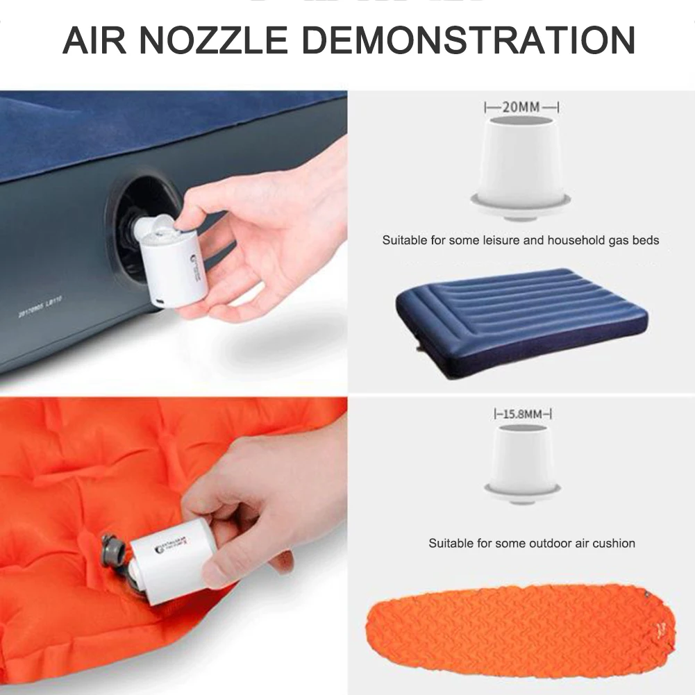 

3-in-1Mini Electric Inflatable Pump Ultralight USB Charging Multifunctional Outdoor Air Pump 3 Modes Camping Light
