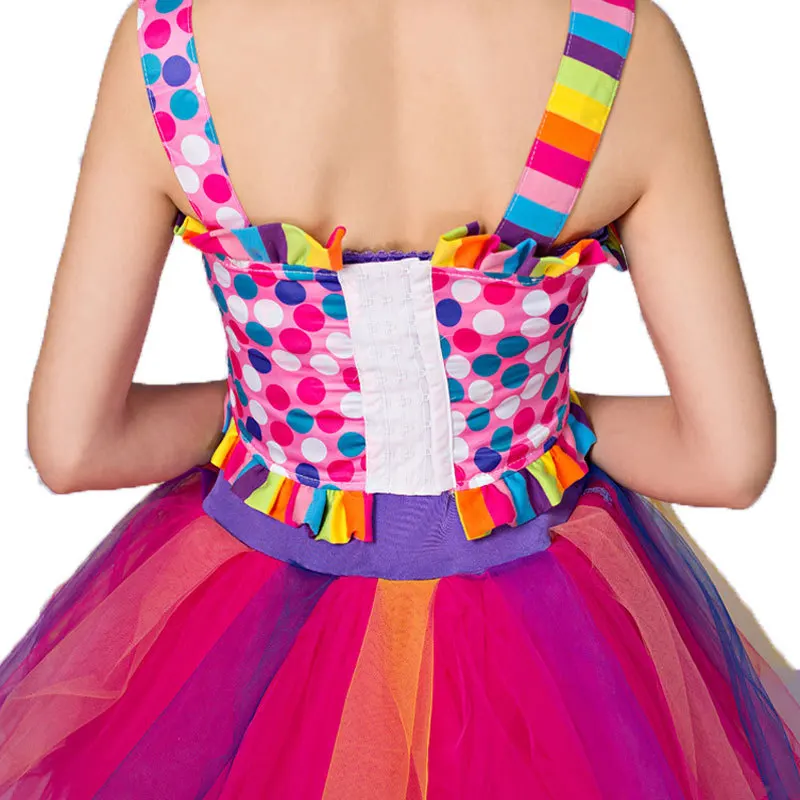 Костюм клоуна для взрослых Женский костюм шоу маскарадное платье Рождественский