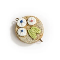 35 vintage small flower handmade porcelain pendant beads small bag beads wholesale diy jewelry accessories xn254