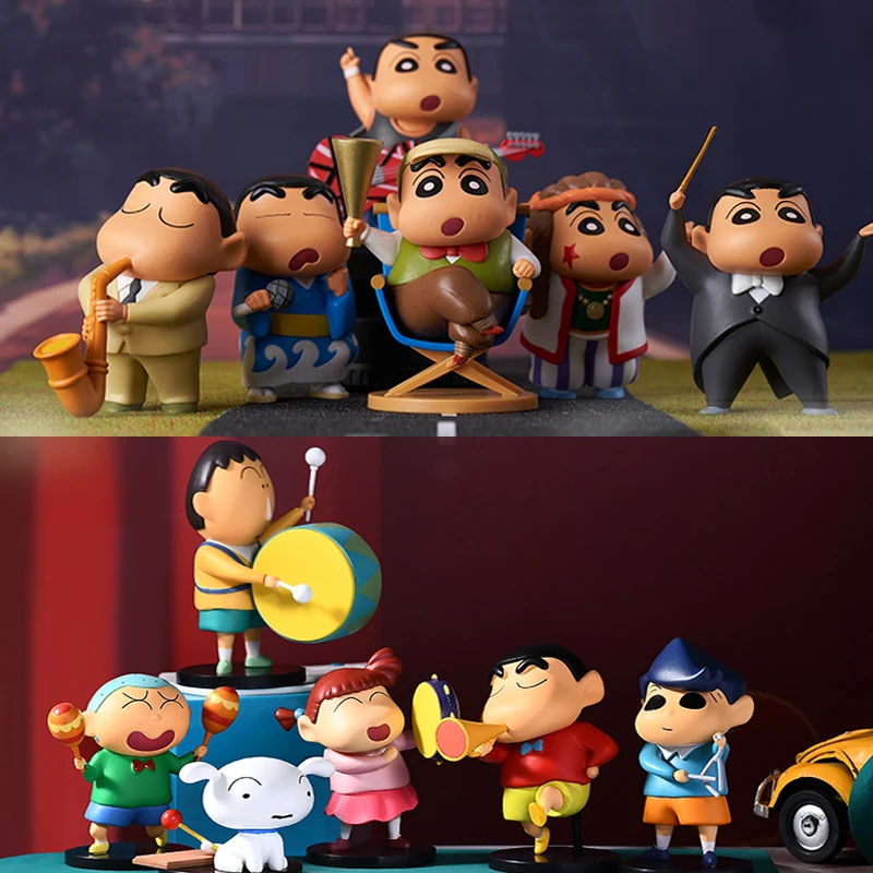 

Genuine CrayonShinchans Dream Artist Doll Anime Hot Anime Figure Singer Violinist Nosuke Shinohara Model Toy Ornament Kids Gift