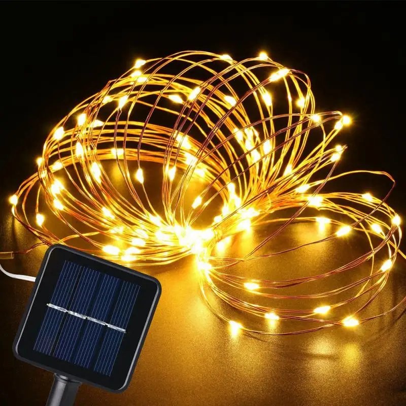 

Christmas Solar Strip Light Home Garden Copper Wire Light String Outdoor Solar Powered Light 8-mode Christmas Decor String Light
