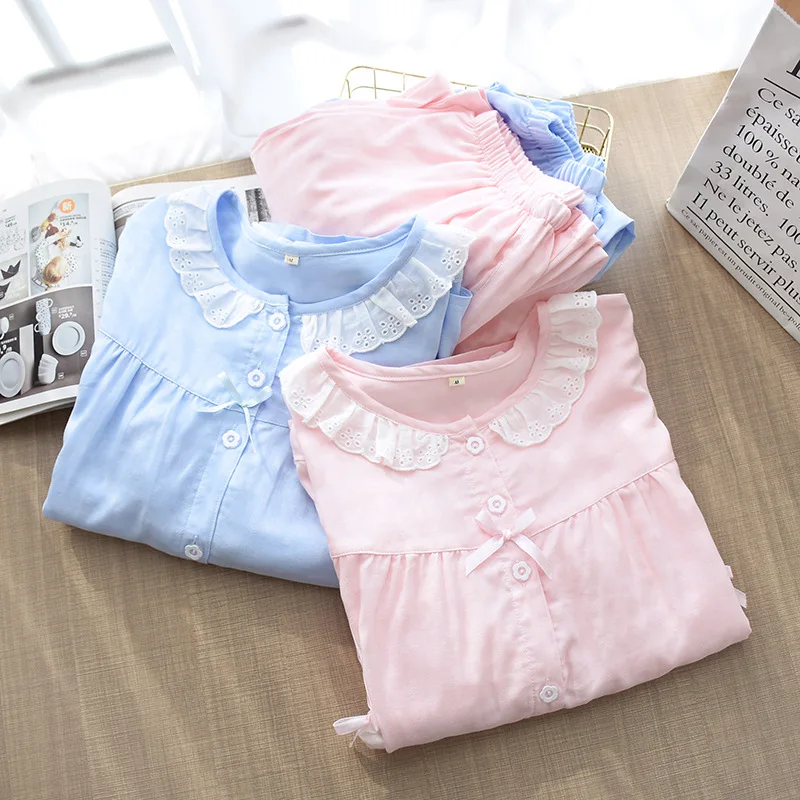 Весна Осень 2021 модная женская хлопковая Домашняя одежда из бамбука и хлопка