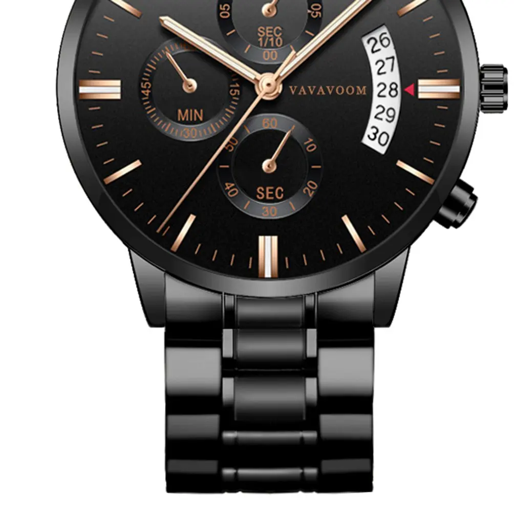 Часы наручные мужские Кварцевые водонепроницаемые из нержавеющей стали в