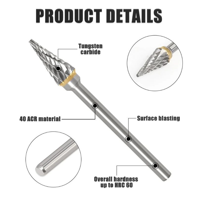 

Professional10 pieces Solid Carbide Rotary Tool Durable Steel Deburring Tool Used for Wood and Metal Carving Drop Shipping
