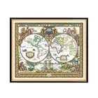 Набор для вышивки крестиком с изображением старой карты мира 14ct 11ct, ручная вышивка, вышивка крестиком, рукоделие сделай сам