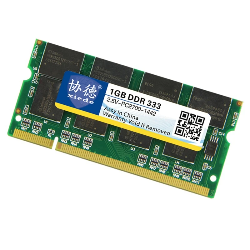 Модуль оперативной памяти для ноутбука Xiede 2 шт. Ddr 333 1 ГБ Pc-2700 Ddr1 200Pin Dimm МГц X008 и X007 |