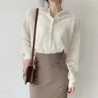 Новинка 2021, шикарные мягкие нежные офисные женские кардиганы HziriP с круглым вырезом и вырезами, женские вязаные свободные тонкие свитера в ленивом стиле