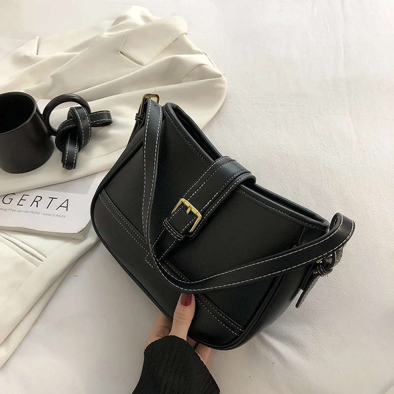 

Повседневные сумки на ремне для женщин, новинка 2021, простая сумка через плечо, женские дизайнерские сумки, кожаные сумки-мессенджеры, сумка