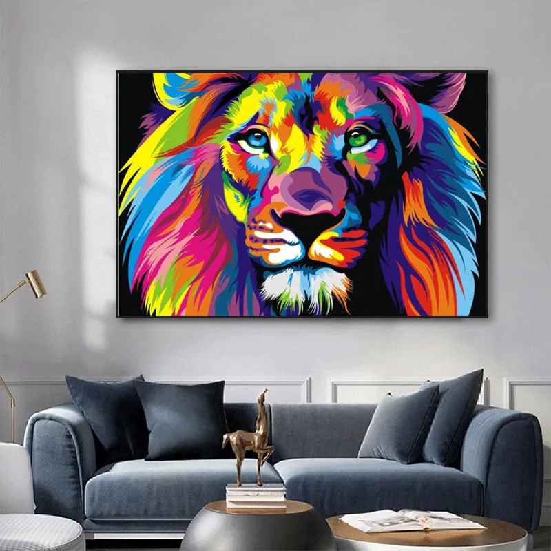 

Watercolor Lions Gorilla Canvas Paintings Colorful Animals Posters And Prints Wall Art Pictures For Living Room Decoration