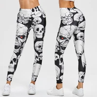 punk style skull leggings women printed leggings high waist sports skinny workout fitness leggings 2021 mujer pants
