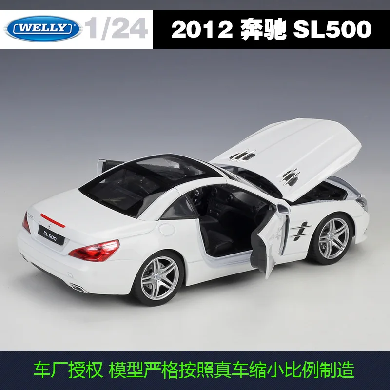 Модель автомобиля Welly 1:24 Mercedes Benz SL500 из сплава игрушечный транспорт с литыми