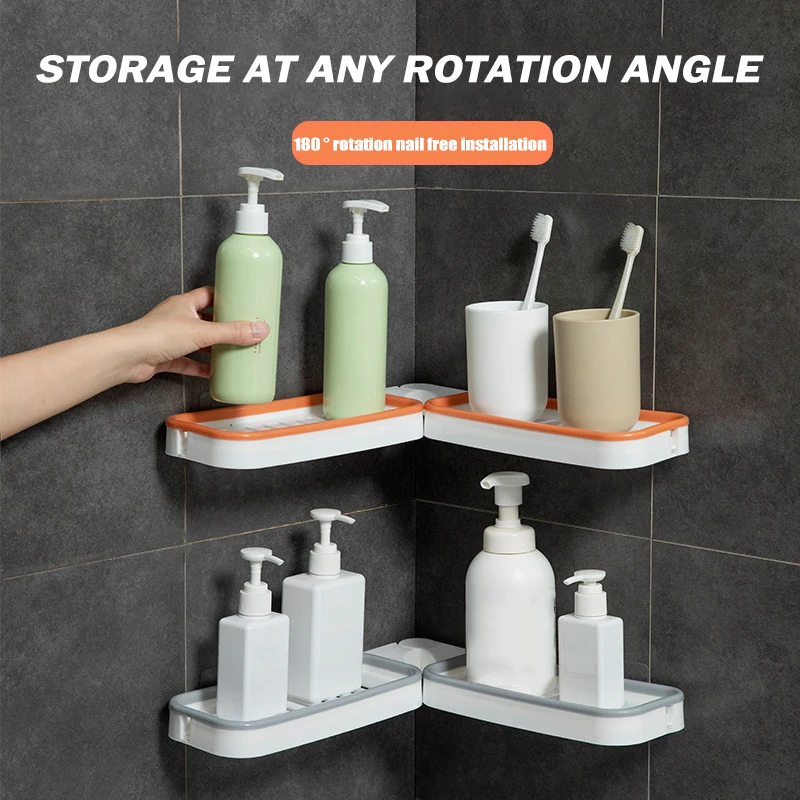 Настенная угловая настенная клейкая полка для ванной комнаты TOO789 | Спорт и