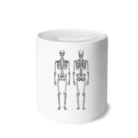 human body structure skeleton money box saving banks ceramic coin case kids adults