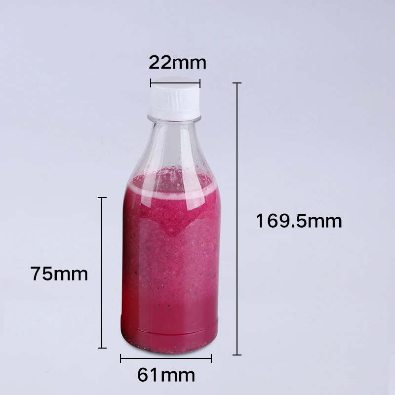 300ML white 300 мл, 500 мл прозрачная пластиковая бутылка с винтовой крышкой пищевой ПЭТ Упаковка контейнер для воды, сока, напитков 5 шт - Цвет: 300ML white
