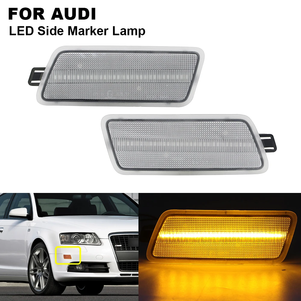 2 шт. светильник с прозрачными линзами для AUDI Front A6 C6 2005 2006 2007 2008 2009 2010 2011|Сигнальная