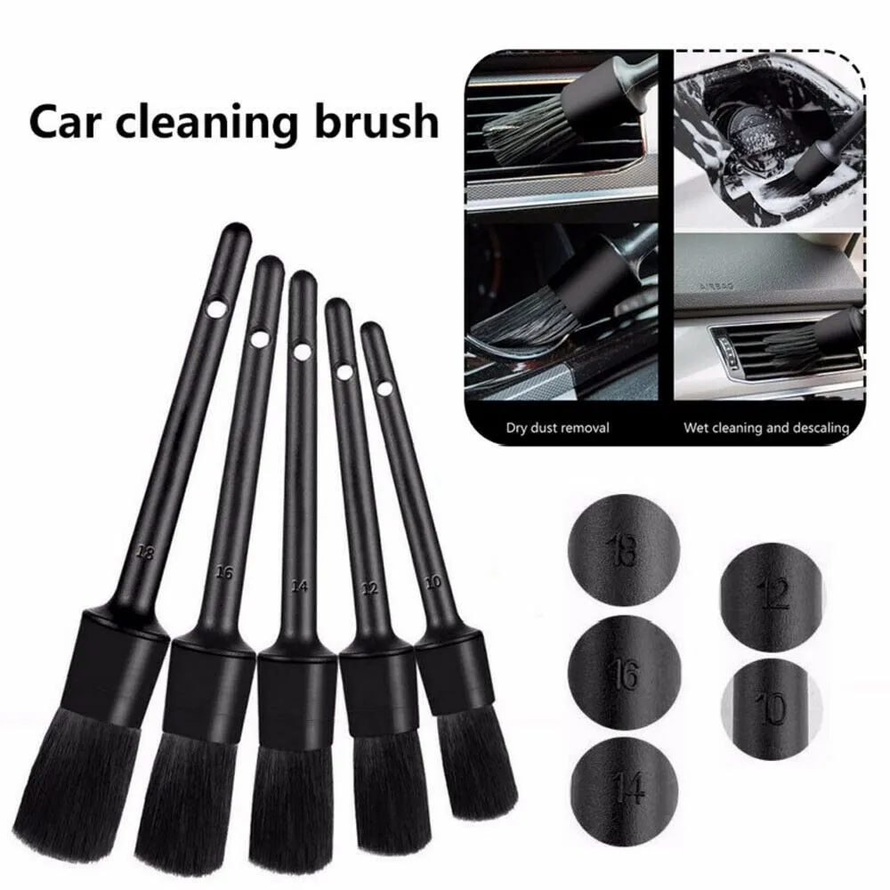 

Seat Crevices Car Clean Brush Soft Tool Versatile Air Vents Black Boar Hair Bristles
