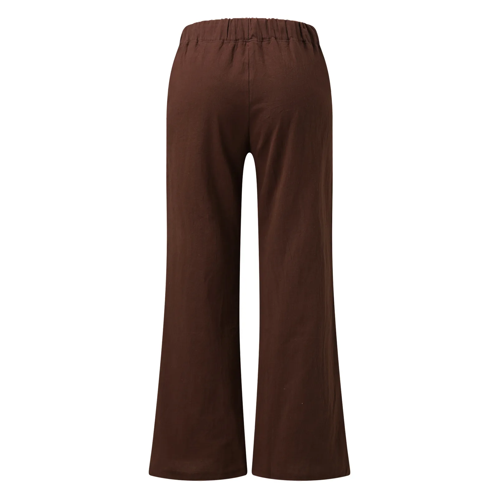 

Womens Pant New Fashion Woman Pants Casual Solid Color Cotton Linen Elastic Waist Drawstring Long Wide Leg Pants femme pantalon