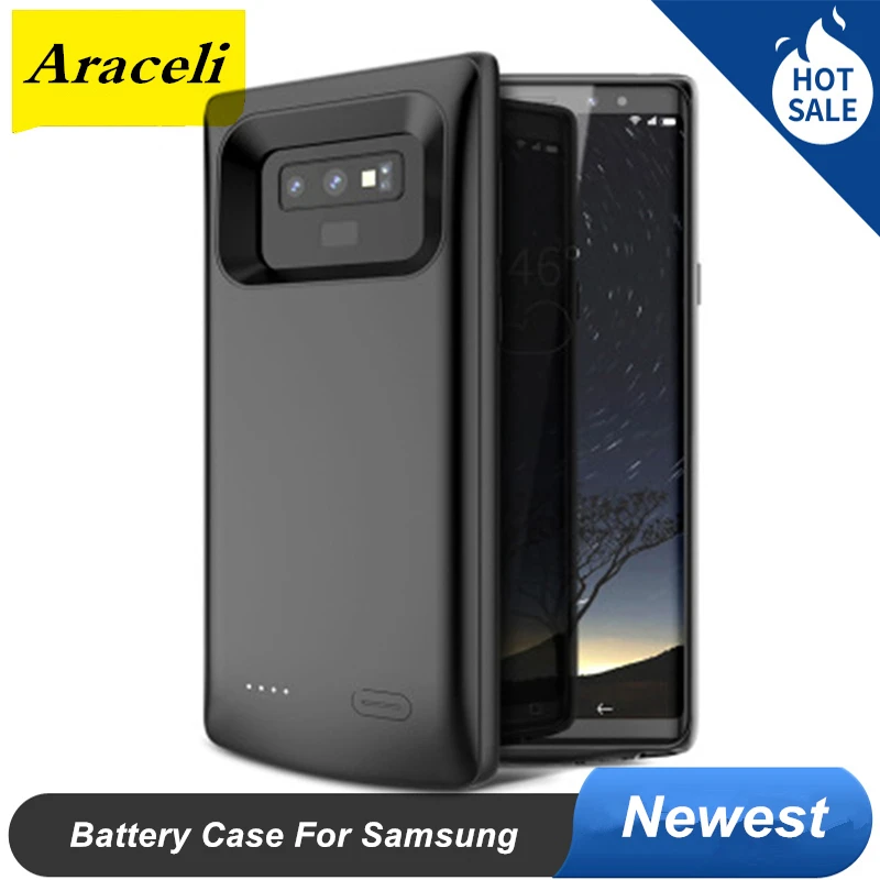 For Samsung Galaxy Note 9 Battery Case Fast Charge External Charger Cover Power Bank S9 Plus | Мобильные телефоны и
