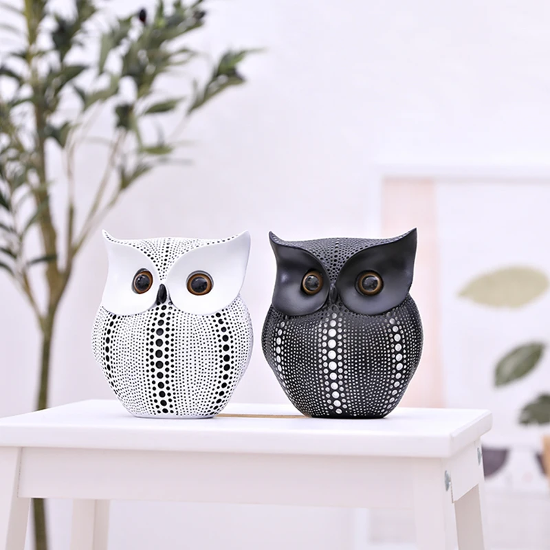 

Polka Dot Owl Animal Crafts Cute Resin Decor Home Table Decoration