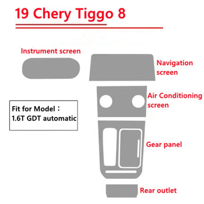 Защитная пленка из ТПУ для экрана автомобиля Chery Tiggo 7 7pro 8 2019 2020 2021 с защитой от