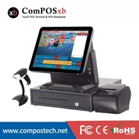 free shipping pos terminal 15 inch touch screen billing machineall in one pos restaurant pos systems with printer