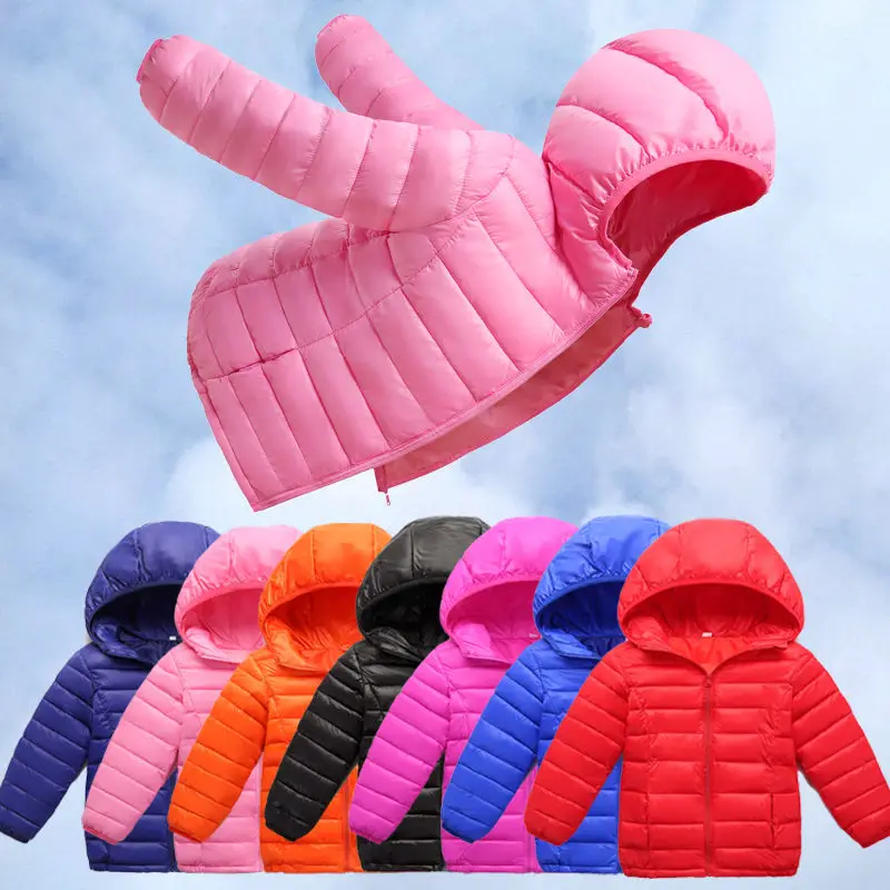 Детская куртка верхняя одежда осеннее теплое пуховое пальто с капюшоном для