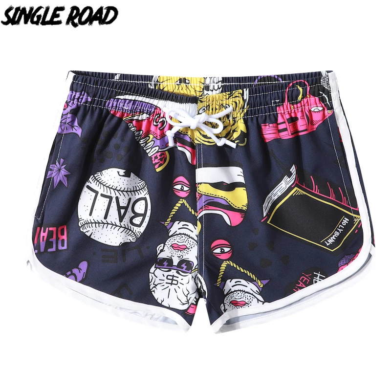 Однодорожные пляжные шорты для женщин 2021 летние с принтом пар мужские купальники