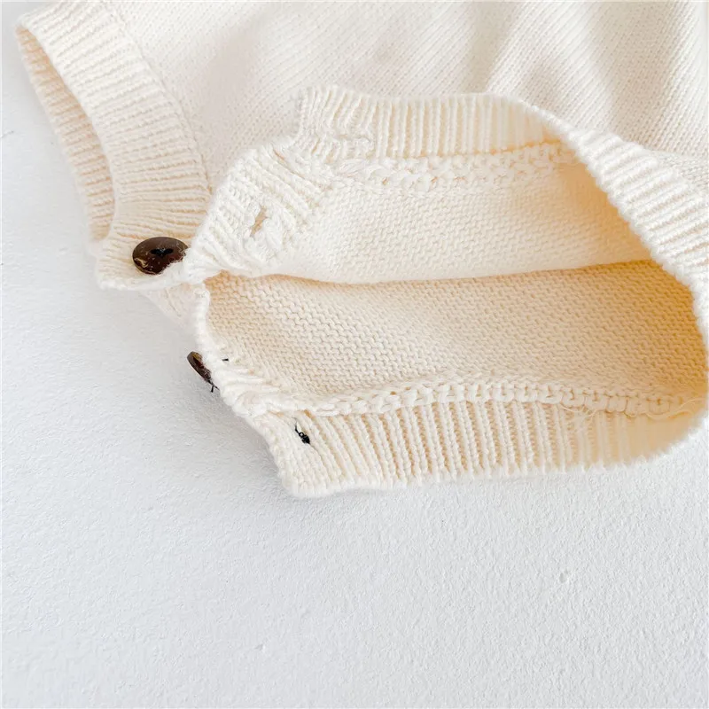 

0-24M Kid baby Girl Long-sleeved Jumpsuits Contrast Color Stitching Knitted Romper Bodysuit For Newborns Clothing One-Pieces