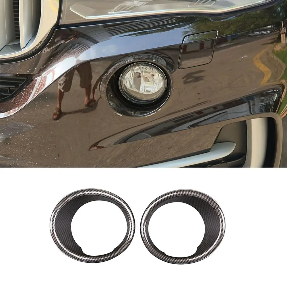 2 шт. углеродное волокно стиль ABS передняя противотуманная лампа тень рамка