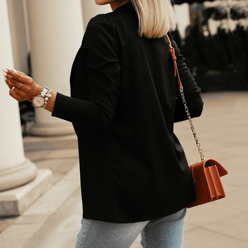 

Women Autumn Solid White Black Business Female Blazer Jacket Casual Fall Long Sleeve Work Suit Office Lady Slim Blazers Coat Top