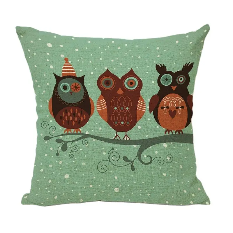 Подушка с рисунком совы брендовая подушка 45x45 см квадратная домашняя для