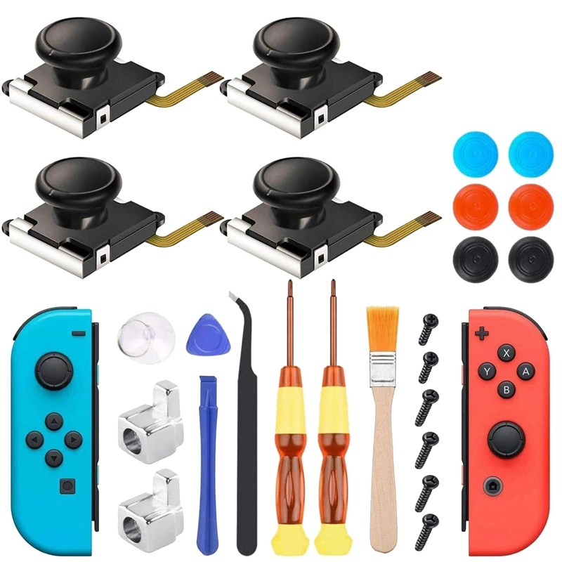 Запасные части для 3d аналоговых стиков 25 в 1 Nintendo Switch NS левый и правый колпачки