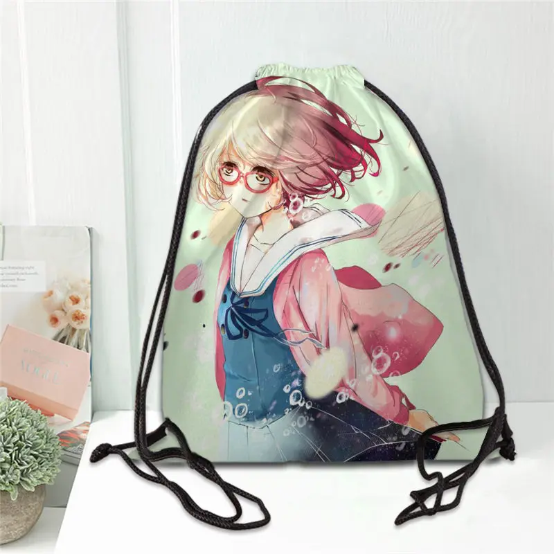 Hot Beyond the Boundary Printed backpack drawstring bag satin soft shoe bags to school custom Logo bags for women