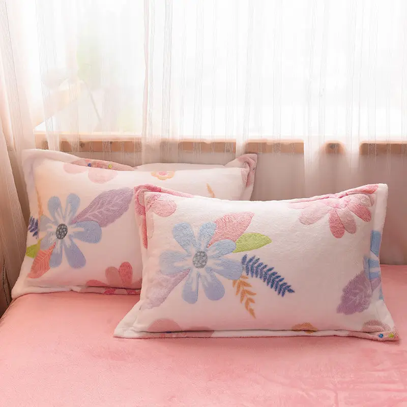 

Queen/KING Size Flannel Comfortable Body Pillow Case Bedding Pillowcase Keep Warm Home White Red Grey Pillow Covers For Bedroom