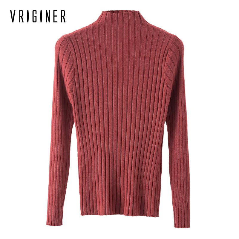 

Women's Basic Knit Turtleneck Sweater Female Slim Solid Turtleneck Collar Pullover 2019 New Listing