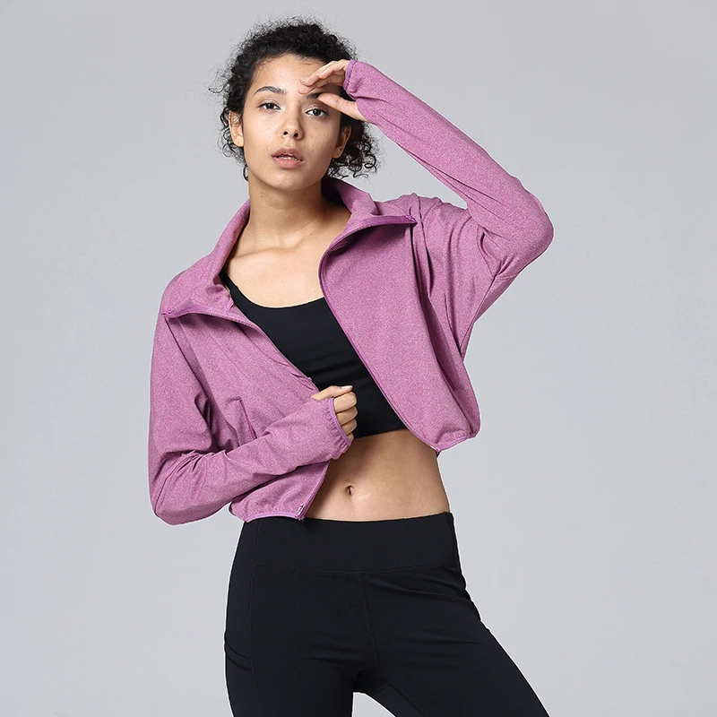 Куртка для бега с высоким воротником свободные женские топы занятий спортом и