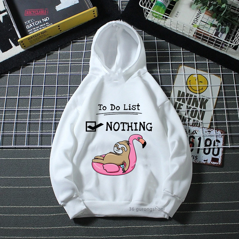 

To Do List Nothing Sloth Graphic Print Cap Hoodies Harajuku Kawaii Axolotl Kids Clothes Funny Sweatshirt Long-Sleeved Tracksuit