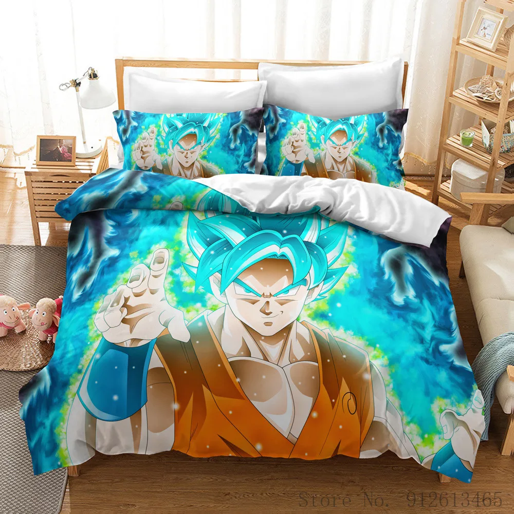 Dragon Ball Z Kakarotto letto piumini Anime giapponesi figure Son Goku 3 pezzi set di biancheria da letto Mange Fans inverno Twin Size set di biancheria da letto