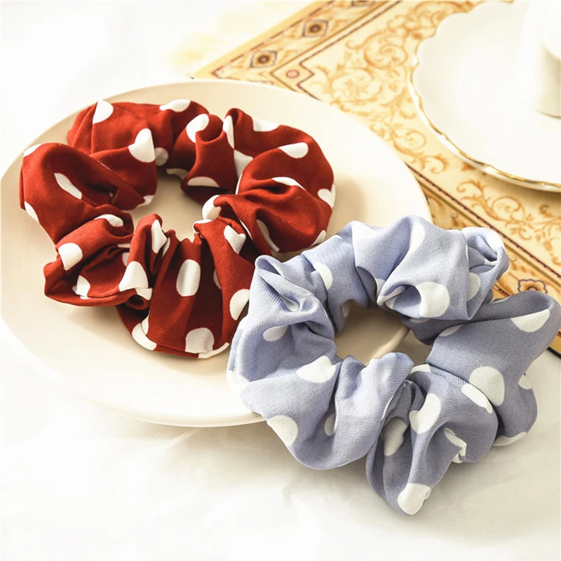 Шифоновые резинки в горошек для женщин милые эластичные заколки хвоста