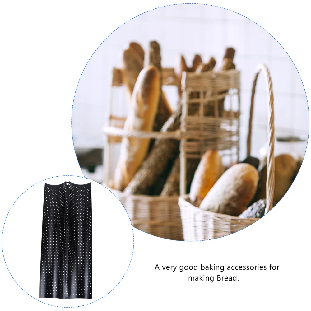 

Baking Mould Wave Bread Stick Baking Tray Kitchen Baking Tool (Size M 3 Slots Black)