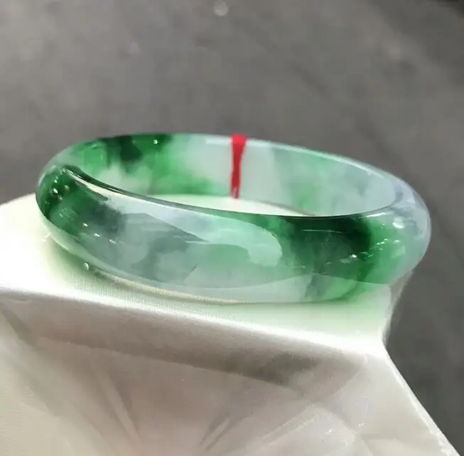 Сертифицированный (класс а) 100% натуральный зеленый жадеит нефритовый браслет