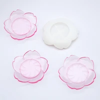 diy crystal epoxy resin mirror petal flower flower plate dish silicone mould handmade process