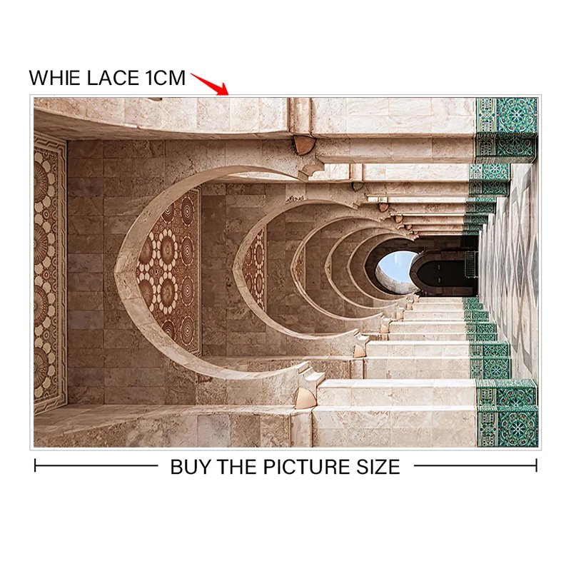 

Poster Moroccan Arch Islamic Building Hassan Ii Mosque Canvas Painting Quran Praise Wall Art Canvas Arab Muslim Home Decoration