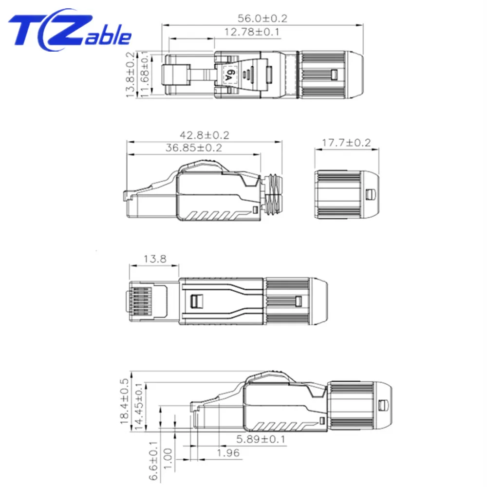 Ethernet Разъемы RJ45 Cat6A Cat7 Cat8 безинструментальный экранированный сетевой Кабель