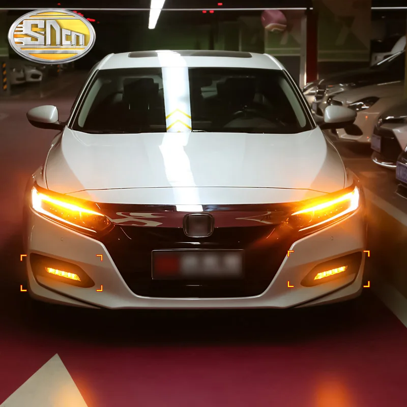 Светодиодные дневные ходовые огни для Honda Accord 2018 2019 2020 2 шт. динамический